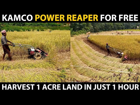 Free KAMCO Power Reaper Machine for Farmers..! Rice/Paddy, Wheat, Maize, Soya Bean Harvester Machine